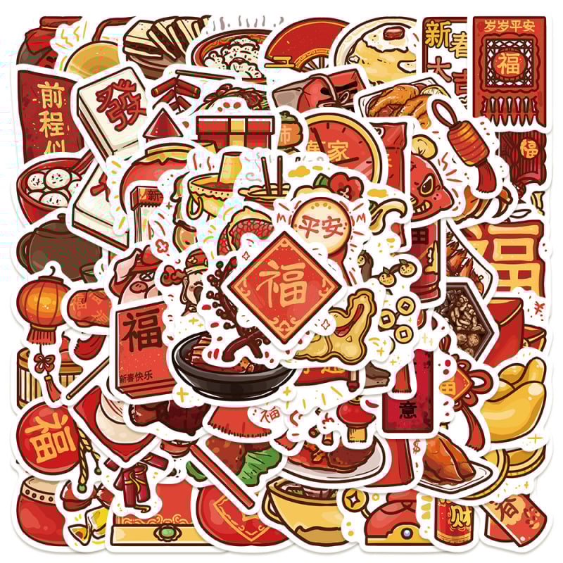 80 darabos vízálló ragasztós matrica készlet DIY naplóhoz és telefonházhoz, nyomtatott dizájn, aranyos stílus, Shengqi