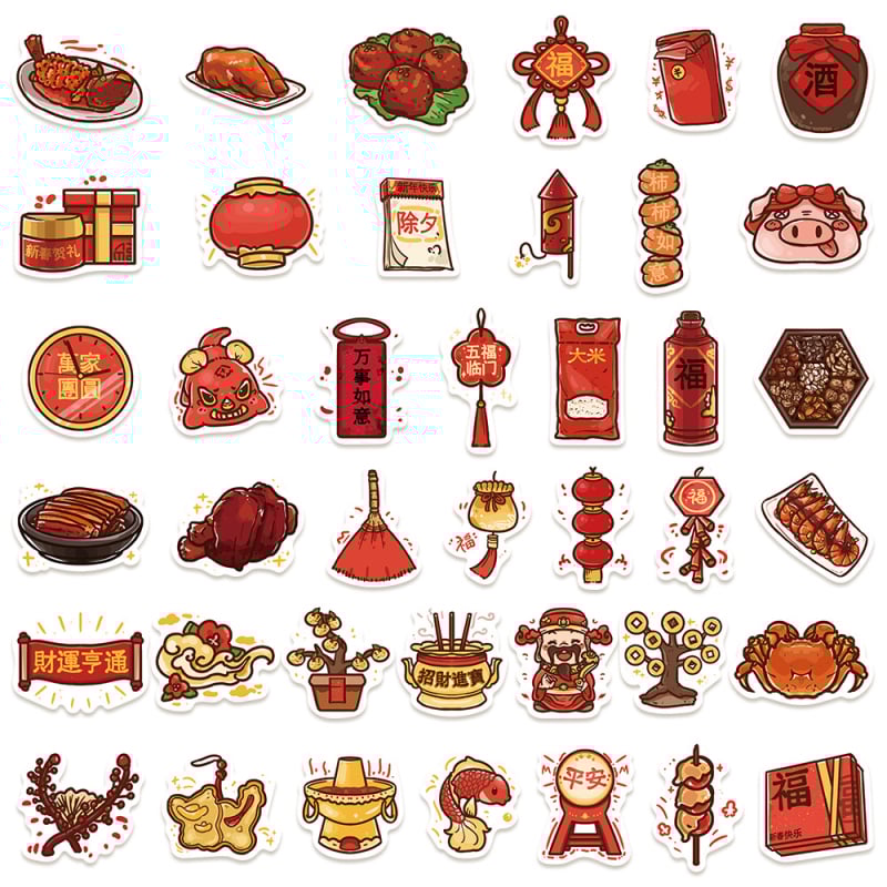 80 darabos vízálló ragasztós matrica készlet DIY naplóhoz és telefonházhoz, nyomtatott dizájn, aranyos stílus, Shengqi