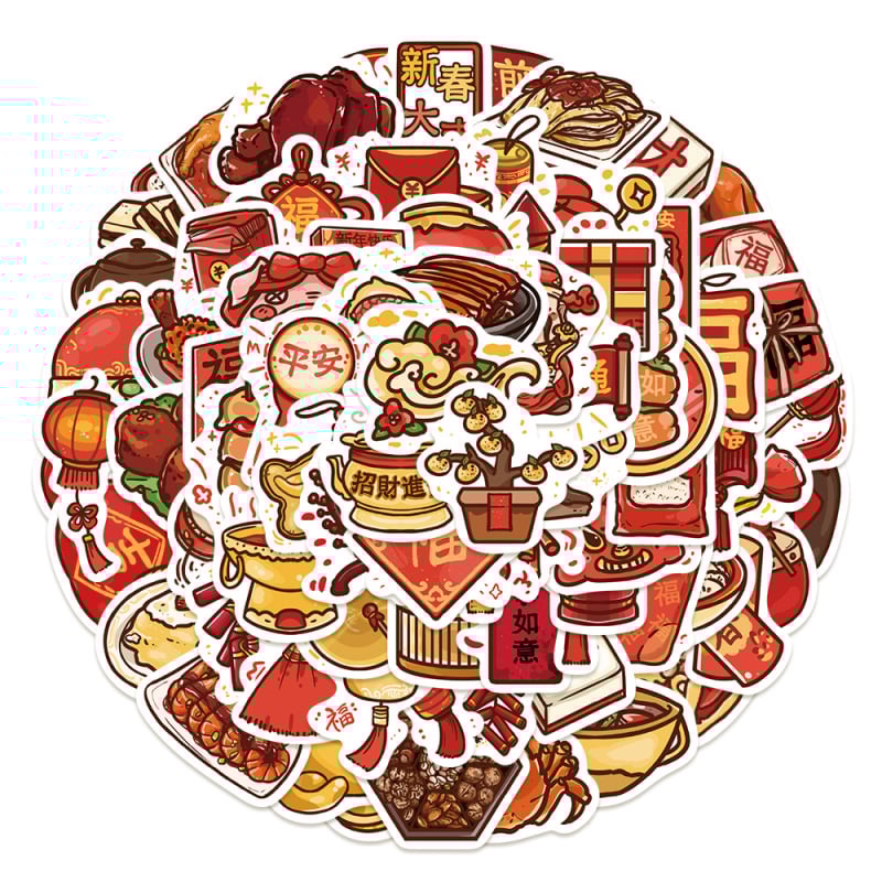 80 darabos vízálló ragasztós matrica készlet DIY naplóhoz és telefonházhoz, nyomtatott dizájn, aranyos stílus, Shengqi