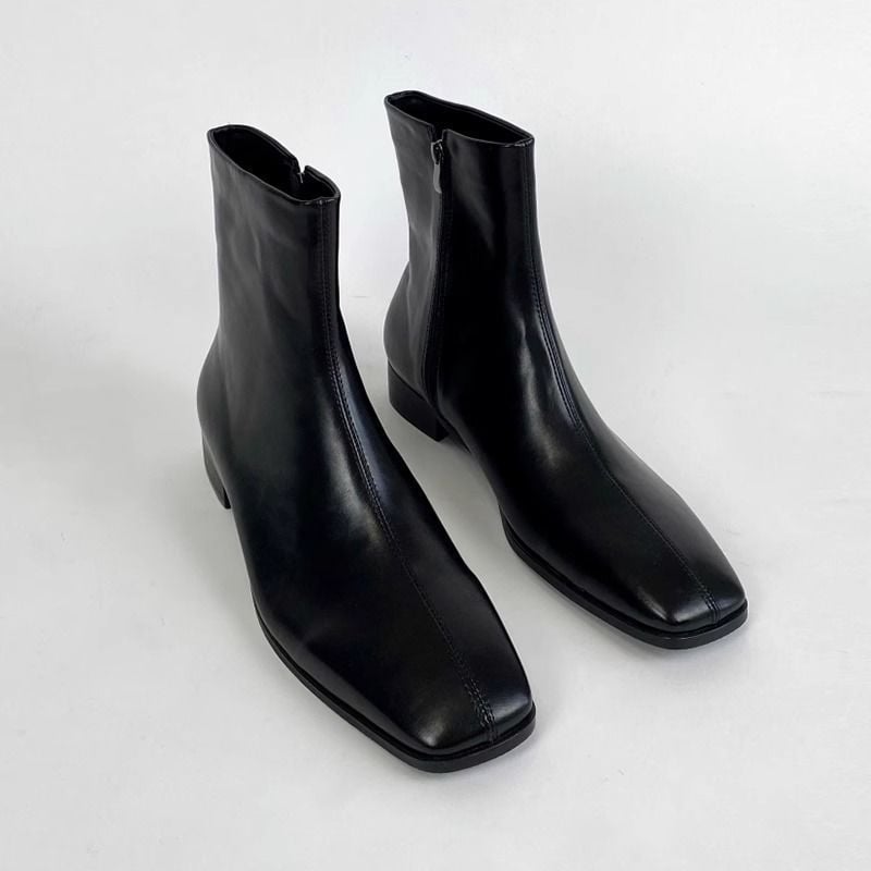 Férfi Chelsea csizmák – mikroszálas bőr felső rész, PU belső talp, középmagas lábszár, platformos talp