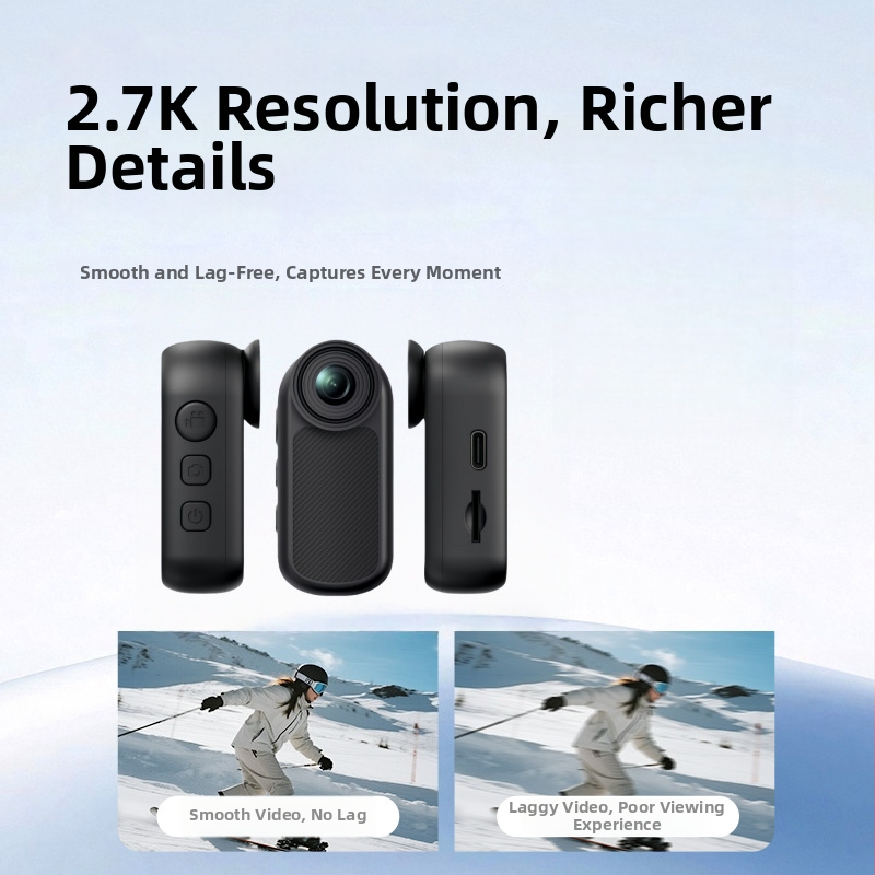 4K športová akčná kamera, bez LCD displeja, TF karta uchovávanie, ABS telo, 35 g, jedna kamera