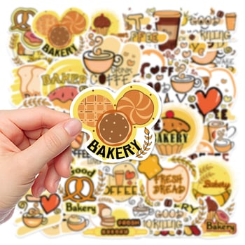 36 darabos kávé sütemény témájú matricák készlet telefontokhoz, naplóhoz, laptophoz és iPadhez — vízálló, nyomtatott, aranyos stílus, márka lanxihaibao