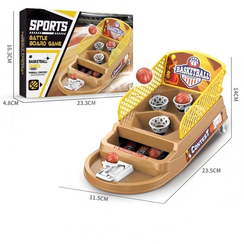 Asztali futball- és kosárlabda játék gyerekeknek — oktatási, interaktív, fejleszti szem-kéz koordinációt, két játékos számára, műanyag kivitel
