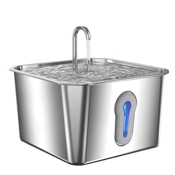 Háziállatok számára tervezett ivóvíz-öntő, rozsdamentes acélból, kutyáknak és macskáknak, applikációval vezérelhető, levehető kialakítás