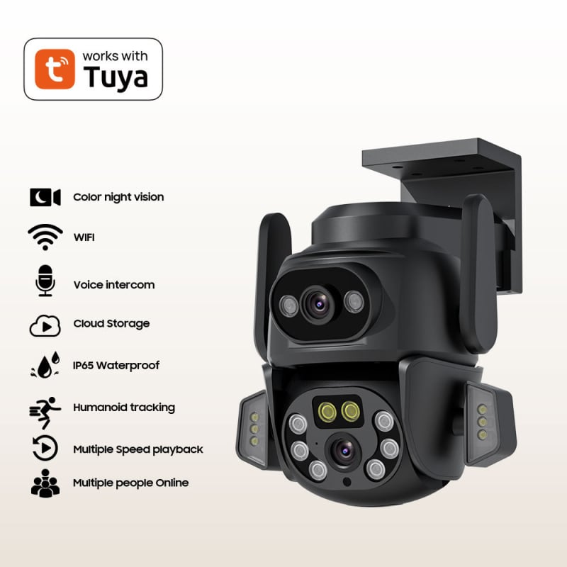 IP kamera kettős 3MP szenzorokkal, 2304x1296 felbontás, éjjellátás 0.01 lux, kettős 4,0 mm objektívek