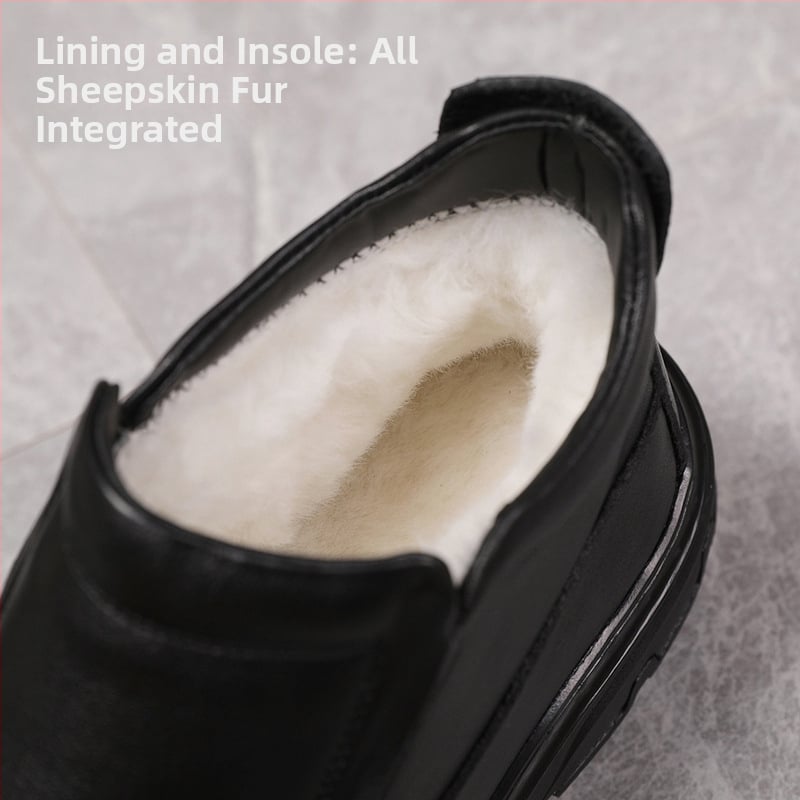 Férfi Martin csizmák valódi marhabőrből, integrált báránybőr béléssel, gumírozott talppal, téli, csúszásmentes és meleg