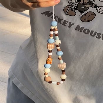 Mobiltelefon nyakpánt Cartoon négyszögletes kölyökkutya dizájnnal, PVC zsinórral és műanyag csattal, uniszex