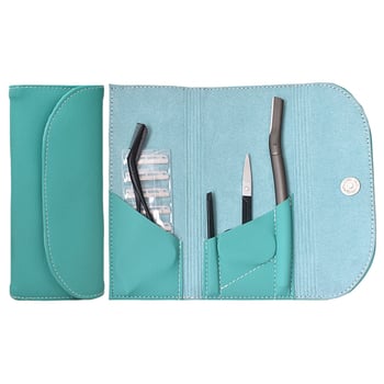 Rozsdamentes acélból készült, 4 részes szemöldökápoló készlet: szemöldökborotva, szemöldökcsipesz és szemöldökolló; kezdőbarát biztonság