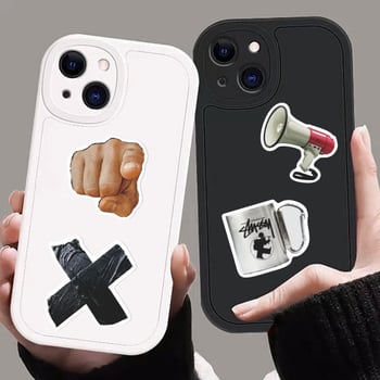 52 darabos retro mindennapi elemek matricás készlet telefon- és notesztokhoz, vízálló PVC anyagú matricák