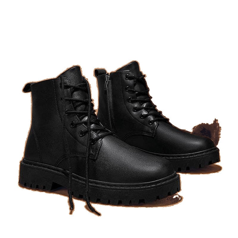 Férfiak magas bokacipője PU felsőrésszel, vízálló, csúszásmentes, gumitalp