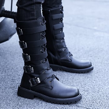 Férfi Martin csizma — magas szár, oldalsó cipzár, split bőr felső, gumitalp, műszőrmés belső