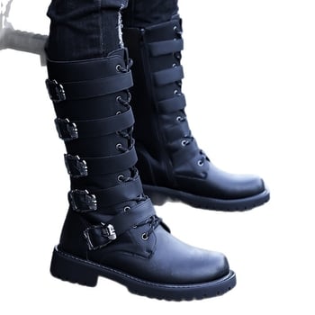 Férfi Martin csizma — magas szár, oldalsó cipzár, split bőr felső, gumitalp, műszőrmés belső