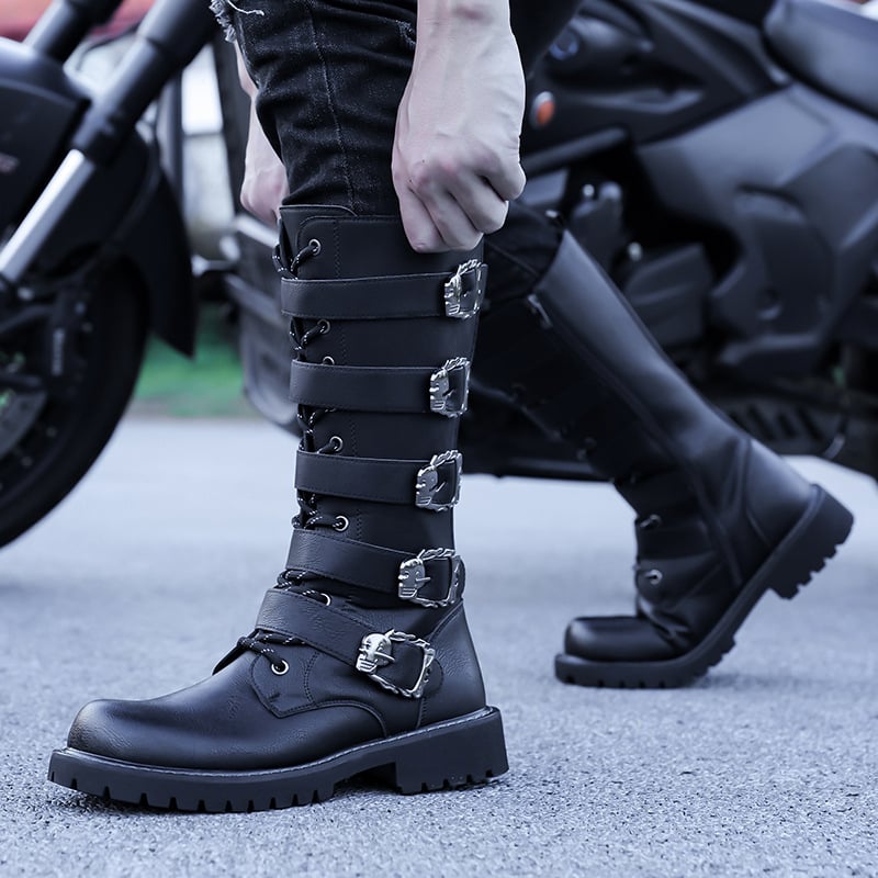 Férfi Martin csizma — magas szár, oldalsó cipzár, split bőr felső, gumitalp, műszőrmés belső