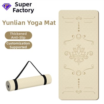 Covoraș de yoga Feidemu, TPE, grosime 8 mm, greutate 1,5 kg, model floral