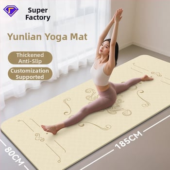 Covoraș de yoga Feidemu, TPE, grosime 8 mm, greutate 1,5 kg, model floral