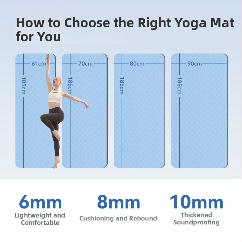 Covoraș de yoga Feidemu, TPE, grosime 8 mm, greutate 1,5 kg, model floral