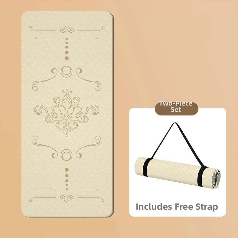 Covoraș de yoga Feidemu, TPE, grosime 8 mm, greutate 1,5 kg, model floral