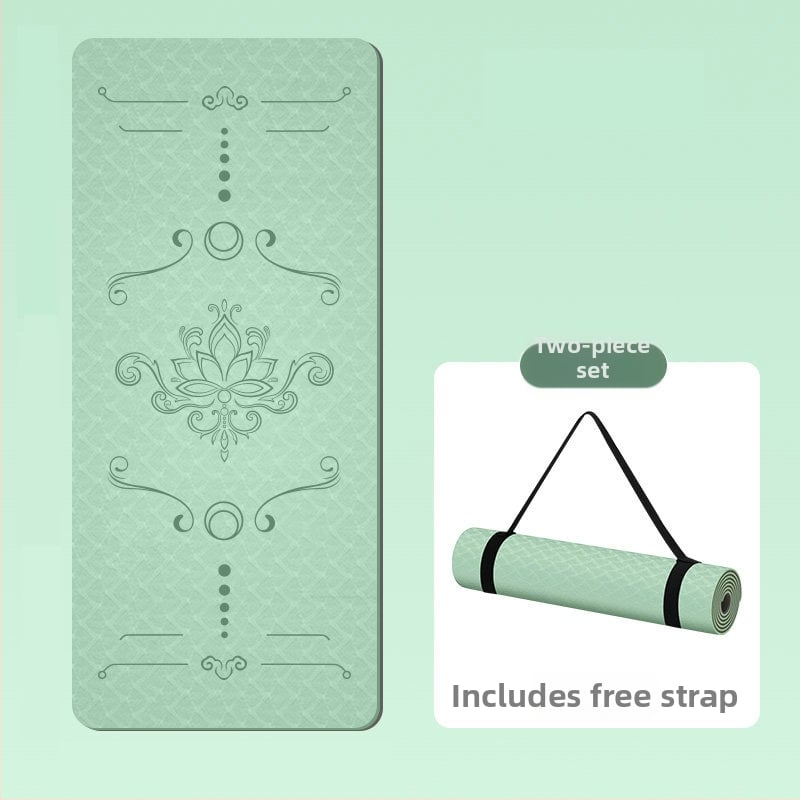 Covoraș de yoga Feidemu, TPE, grosime 8 mm, greutate 1,5 kg, model floral