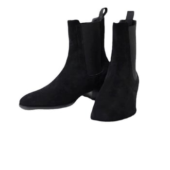 Férfi Chelsea csizmák, hegyes orrú, felső rész Ox Velvet, gumírozott talp, 3–5 cm sarok, elasztikus pánt, belső bélés valódi bőr, Tavasz