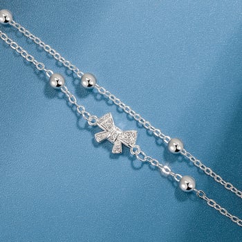 Női dupla rétegű masnis karkötő, réz, elektroplatált bevonat, motív állat/zodiákus