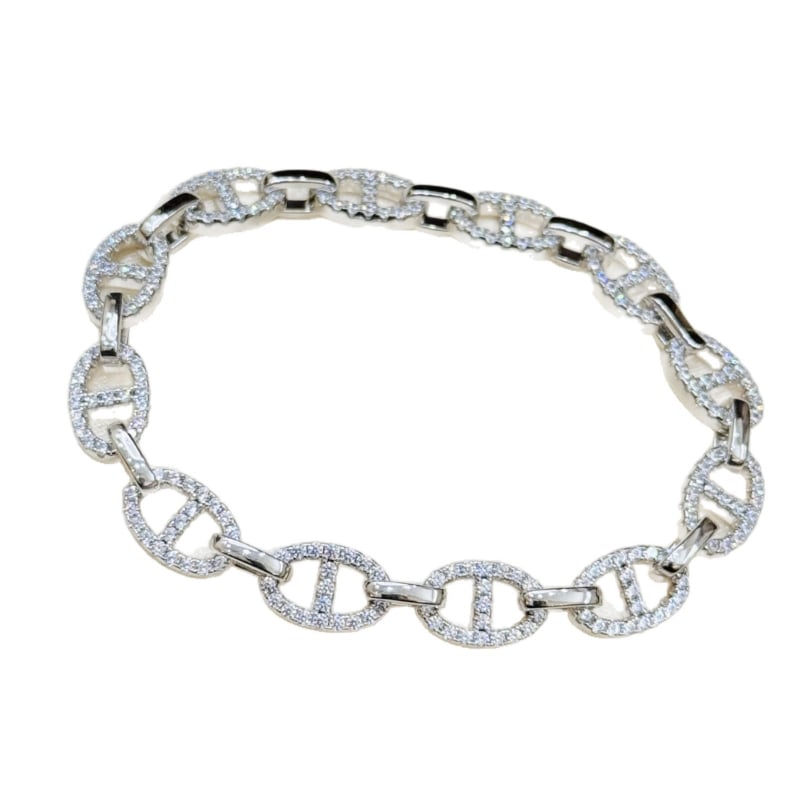 Női ezüst 925 karkötő – geometriai forma, tündér stílus, elektroplattálás bevonattal