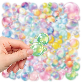 Buborék matricák készlet, 50 db, átlátszó vízálló PET anyag, aranyos stílus, nyomtatott kivitel