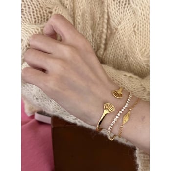 Karkötő virág alakú négylevelű lóhere motívummal; titán acél; elektroplatolás bevonat; irodalmi retro stílus; modell Y6-4/L8-6/H4-3