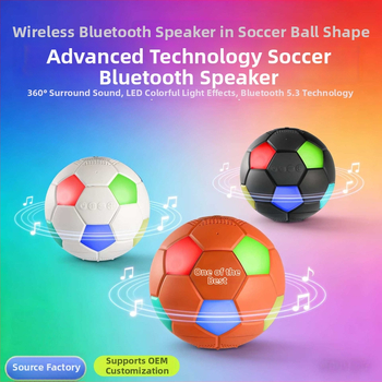 Kružni Bluetooth zvučnik u nogometnom stilu s RGB osvjetljenjem, prenosni stolni zvučnik za vanjsku upotrebu