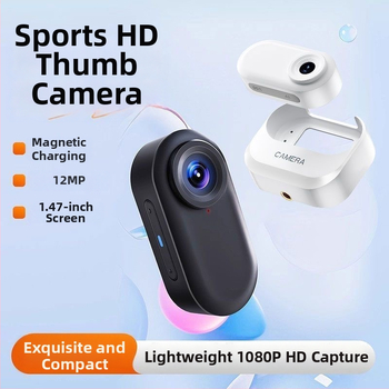 Športová kamera na prst s magnetickým nabíjacím puzdrom, HD záznam jazdy, TF karta na ukladanie, 1-palcový LCD displej