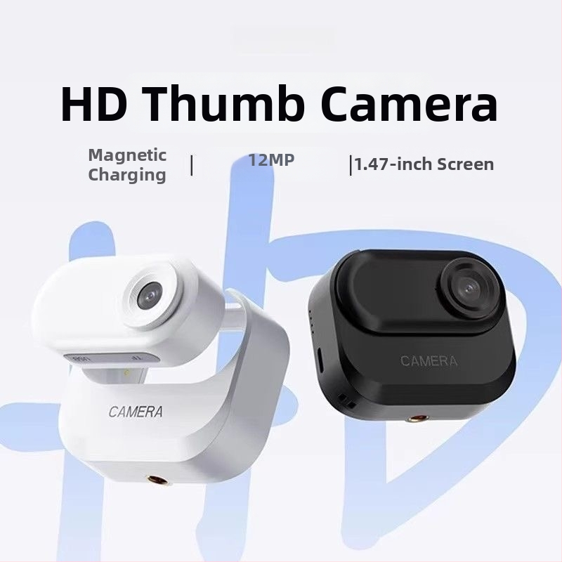 Športová kamera na prst s magnetickým nabíjacím puzdrom, HD záznam jazdy, TF karta na ukladanie, 1-palcový LCD displej