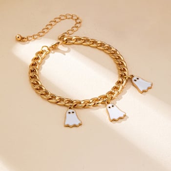 Női karkötő babák alakú charm-dal, ötvözet, elektroplatírozott felülettel, kód 0108