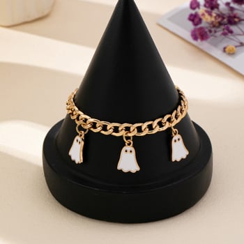 Női karkötő babák alakú charm-dal, ötvözet, elektroplatírozott felülettel, kód 0108