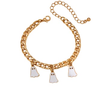 Női karkötő babák alakú charm-dal, ötvözet, elektroplatírozott felülettel, kód 0108