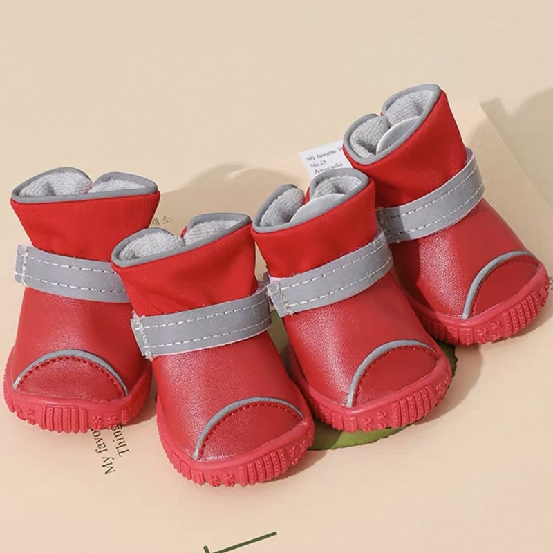 Kis testű kutyák számára készült kutyacipő — akril szálas anyag, univerzális illeszkedés, díszítés, melegen tartás