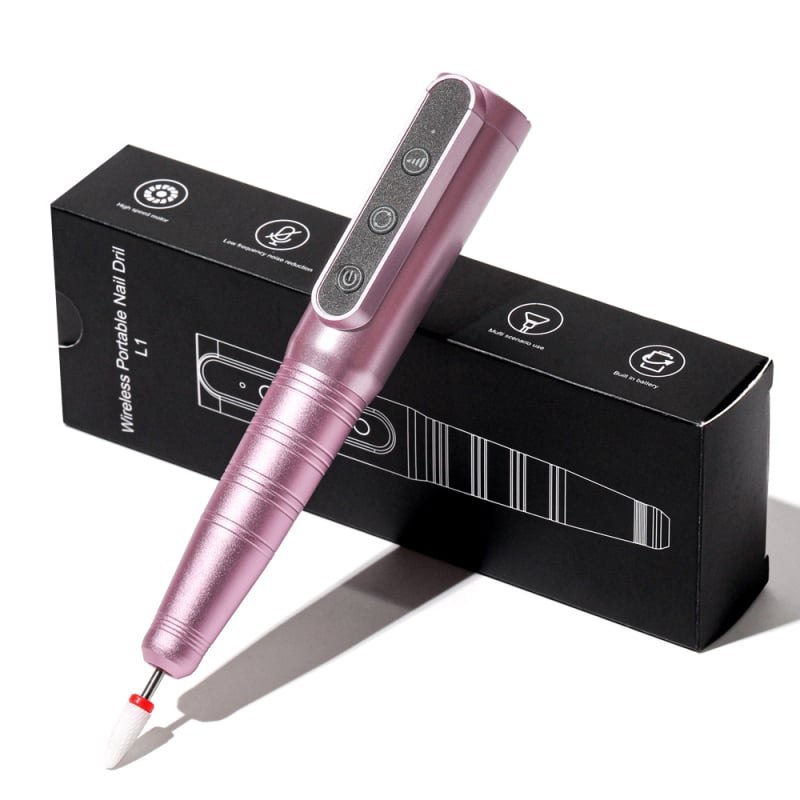 Hordozható elektromos körömreszelő halott bőr eltávolításához, toll-stílusú kialakítás, műanyag és rozsdamentes acél test, 1200mAh akkumulátor