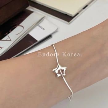 Karkötő csillag-geometriai mintával, 925 ezüstből, elektroplattázott, nőknek, egyszerű stílus