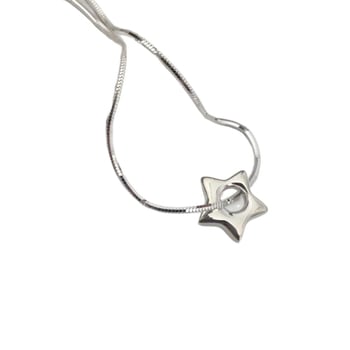 Karkötő csillag-geometriai mintával, 925 ezüstből, elektroplattázott, nőknek, egyszerű stílus