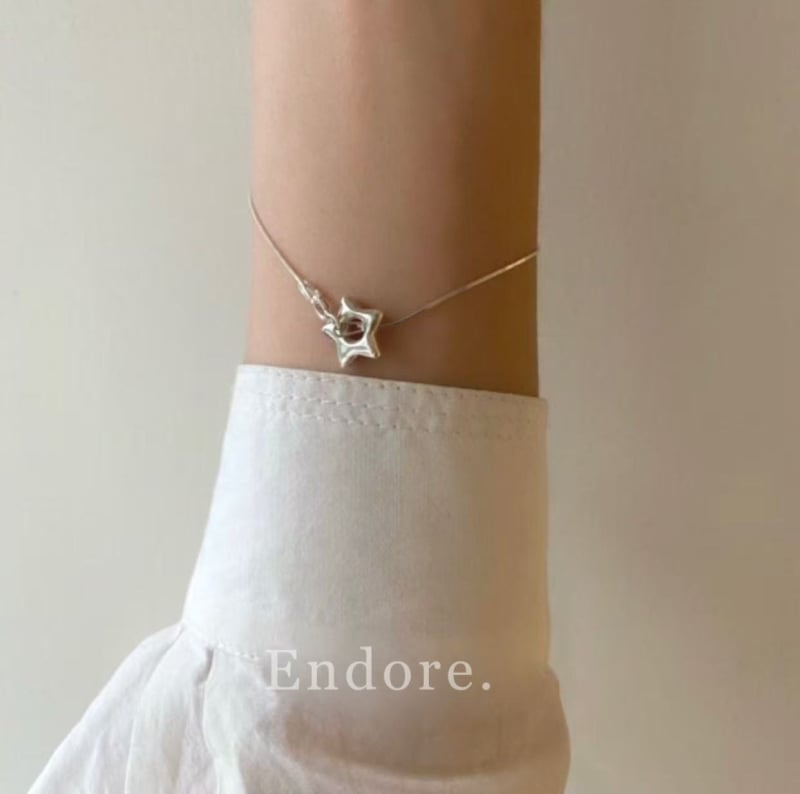 Karkötő csillag-geometriai mintával, 925 ezüstből, elektroplattázott, nőknek, egyszerű stílus