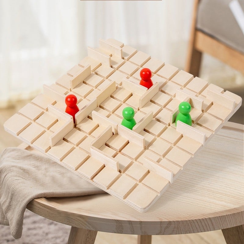 Lépésről lépésre társasjáték – Nyuszi által ostromlott város: üldözés és blokkolás, családi oktatási stratégiai játék, interakció szülő-gyermek, készségek fejlesztése