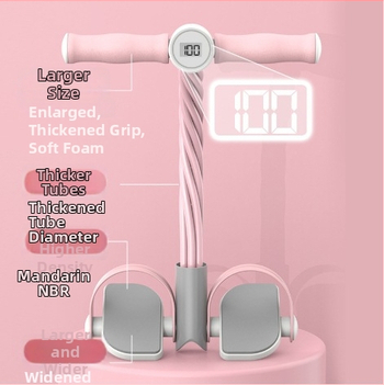 Pomôcka na brušáky s pedálnym napínaním a počítacou funkciou, systém šiestich lánok pre domáce použitie