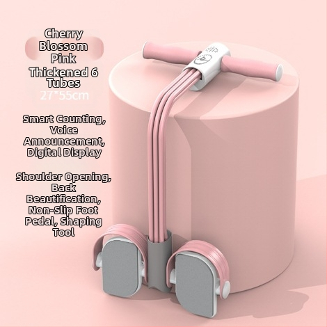 Pomôcka na brušáky s pedálnym napínaním a počítacou funkciou, systém šiestich lánok pre domáce použitie