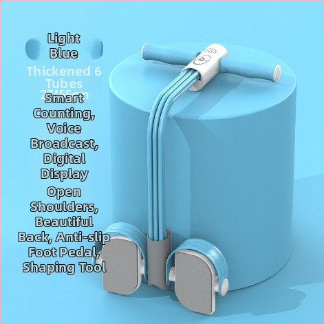 Pomôcka na brušáky s pedálnym napínaním a počítacou funkciou, systém šiestich lánok pre domáce použitie