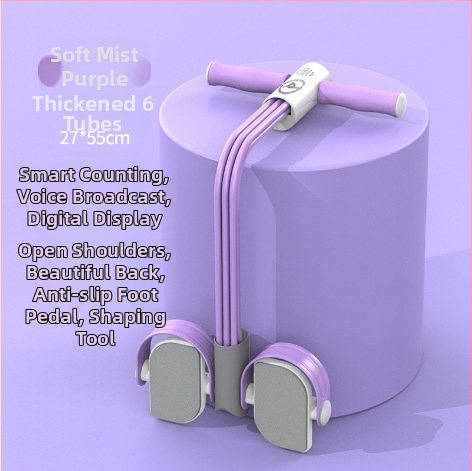 Pomôcka na brušáky s pedálnym napínaním a počítacou funkciou, systém šiestich lánok pre domáce použitie