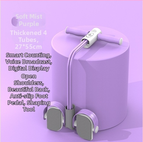 Pomôcka na brušáky s pedálnym napínaním a počítacou funkciou, systém šiestich lánok pre domáce použitie