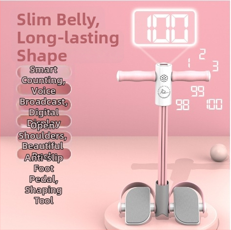 Pomôcka na brušáky s pedálnym napínaním a počítacou funkciou, systém šiestich lánok pre domáce použitie