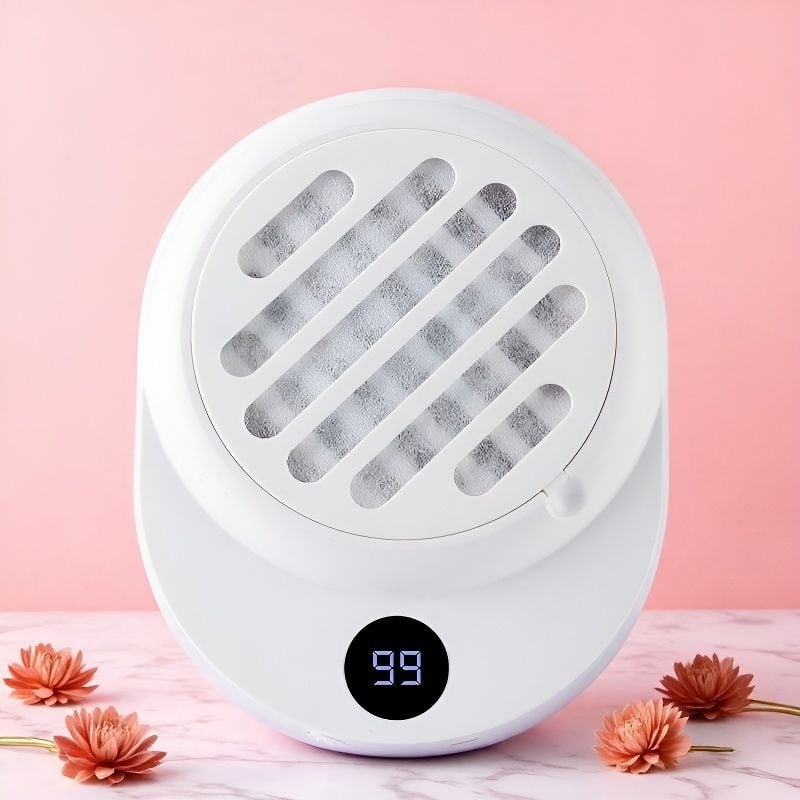 Manikűr porelszívó készülék – nagy szívóerő és csendes működés — Nettó tömeg: 1400 g; Anyag: Műanyag