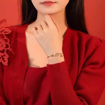 Yuexin Ornament környezetbarát réz karkötő elektroplattázott felülettel, kígyó-zodiákus motívum, női kézre való kiegészítő