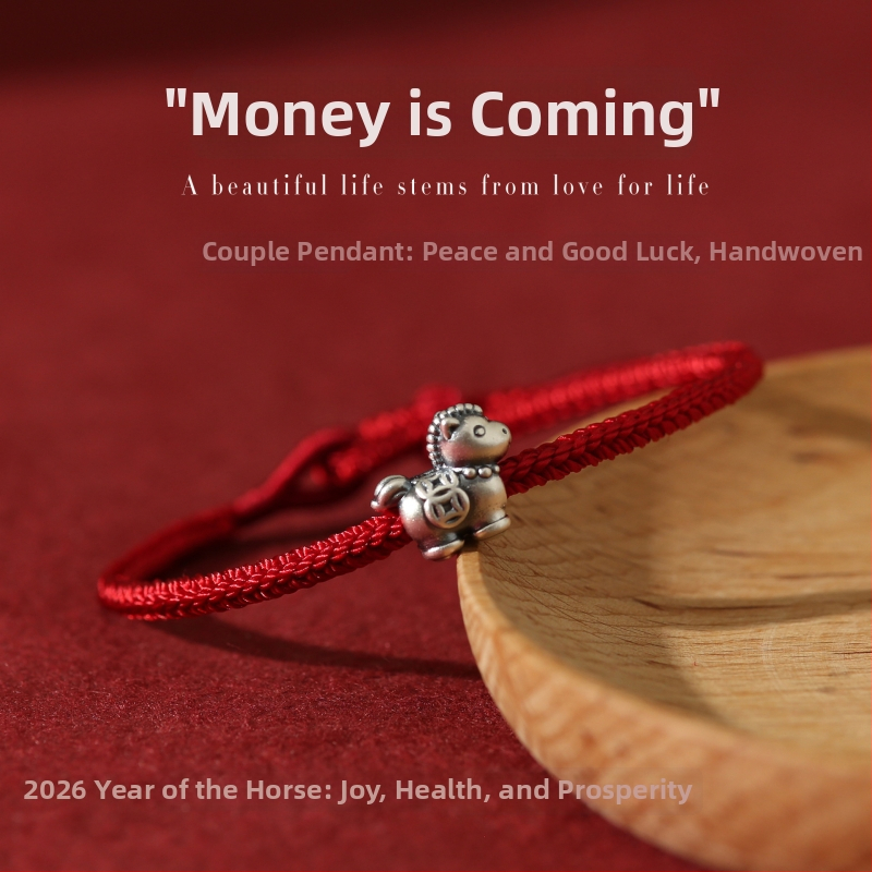 Náramok zo šnúrky, zverokruh Kôň, ručne pletený, zimná 2025