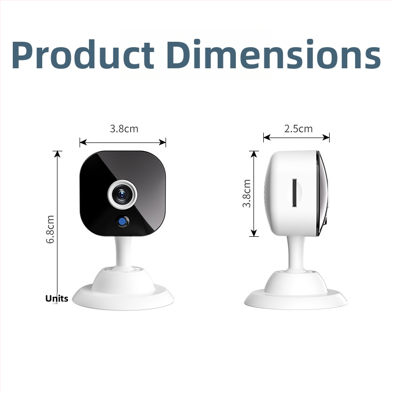 K5 Mini domáca Wi‑Fi kamera pre diaľkové monitorovanie: Video a Fotky, TF karta, ≤1MP, ABS telo, Výdrž batérie 0–1 h