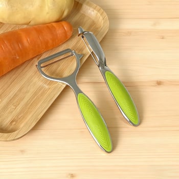 Cinkötvözetes hámozó sík eszköz logóval; anyagok: cinkötvözet, PP, rozsdamentes acél; funkció: Egyéb